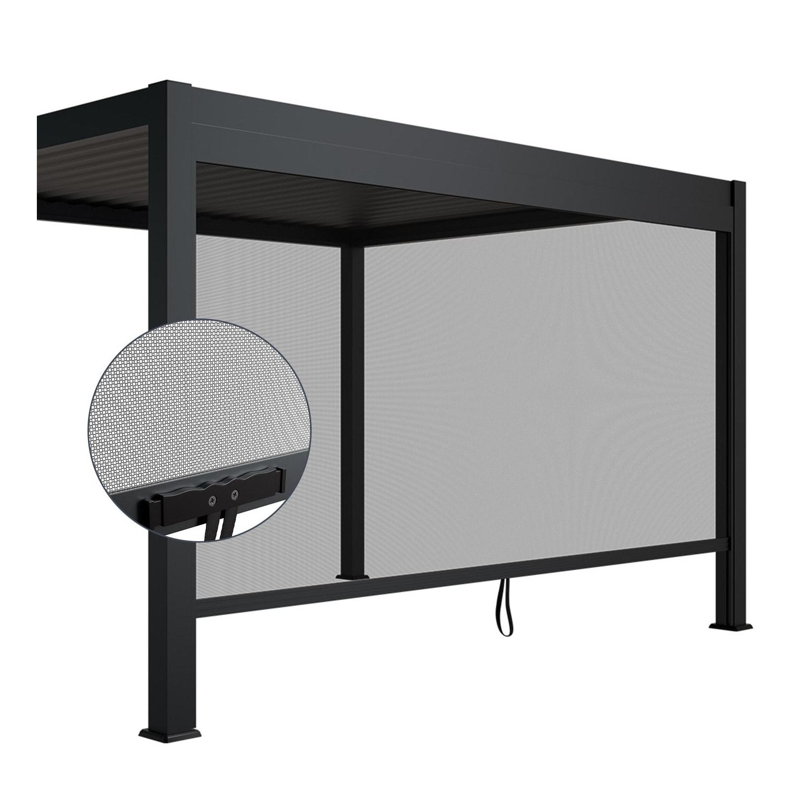 Juskys Seitenwand für Lamellendach Tahiti - Rollo 4 m - Aluminium & Stoff - Zubehör Anthrazit