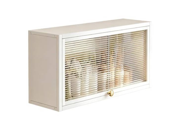 Küchen Hängeschrank, Nach oben Öffnende Klappe (Lift-up-Tür), Wandschrank Wandschrank Küche, Kohlenstoffstahl, Schranktür aus Polycarbonat (PC) mit Griff, Ohne Bohren Montierbar(57cm/22in)