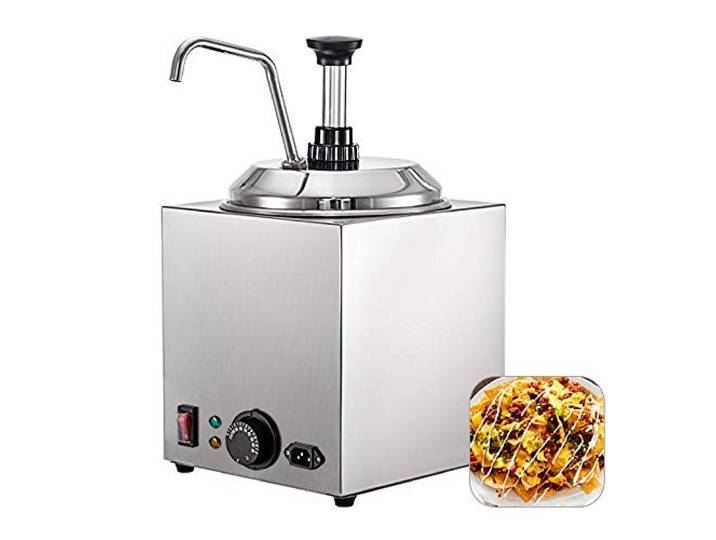 hzexun Edelstahl Sauciere,2.5LKapazität Nacho Saucenwärmer 650W Teig Spender Bäckerei Käsesauce Wärmer