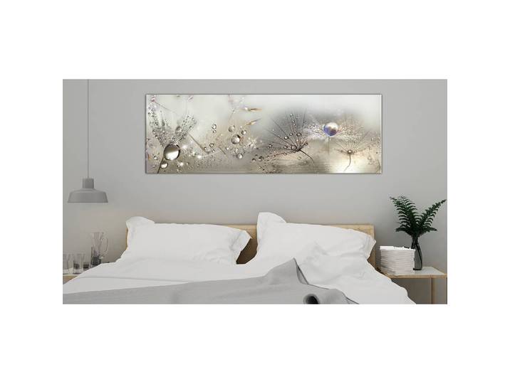Wandbild Morning Song Leinen Grau 120 x 40cm
