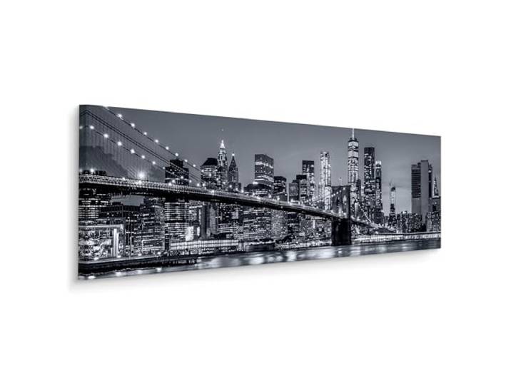 Muralo Wandbilder Panorama, New York, Nacht, Stadtansicht - 145x45 cm