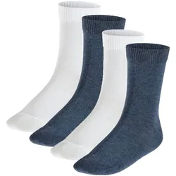 FALKE Kinder Socken, 4er Pack - Happy, Kurzsocken Weiß/Blau / 27-30