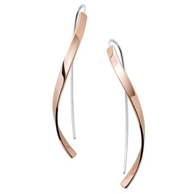 Paar Ohrhaken SKAGEN "Schmuck Geschenk Edelstahl Ohrringe KARIANA", rosa (edelstahlfarben, roségoldfarben), Ohrringe, Damen, Edelstahl