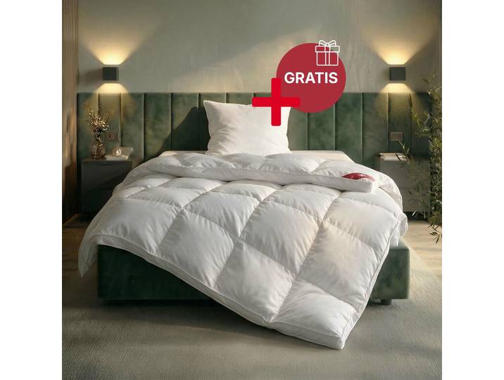 Federbettdecke RIBECO Bettdecke extra prall in 135x200 und 155x220cm Topseller , weiss (weiß), B:135cm L:200cm, Bezug: 100% Baumwolle. Füllung: 100% Federn, Bettdecken, Federbettdecke, Bettdecke, extra warm, Made in Germany, mit gratis 80x80 cm Kissen