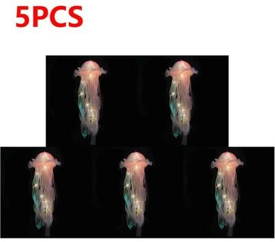 Uplift Picks DIY Jellyfish Hanging Lamp Colorful Kids Bedroom Ceiling Light pink 5 Pcs