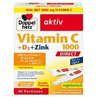 DOPPELHERZ Vitamin C 1000+D3+Zink DIRECT Pellets 120 g