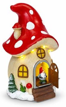 STP Goods Whimsical Mushroom House with Gnome