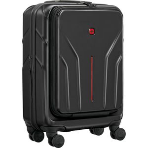Wenger Koffer Amplix Carry-On, erweiterbar, schwarz, Hartschale, 4 Rollen, 36 Liter, 38 x 54 x 23cm, mit Laptopfach