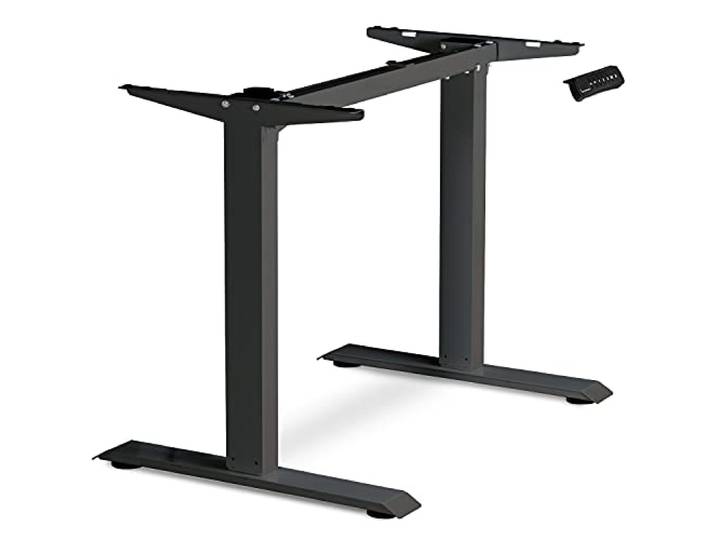 ESMART ETX-121B elektrisches Steh-Sitz-Schreibtischgestell Schwarz, Höhe 71–121 cm, USB-Ladeport, 3 Speicherplätze, Aktivitätserinnerung, Soft-Start/-Stopp, für eigene Tischplatte