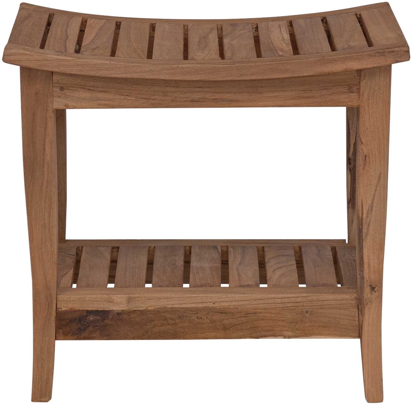 vidaXL Mesa Lateral de Baño con almacenamiento Natural 50 x 35 x 45 cm Marrón