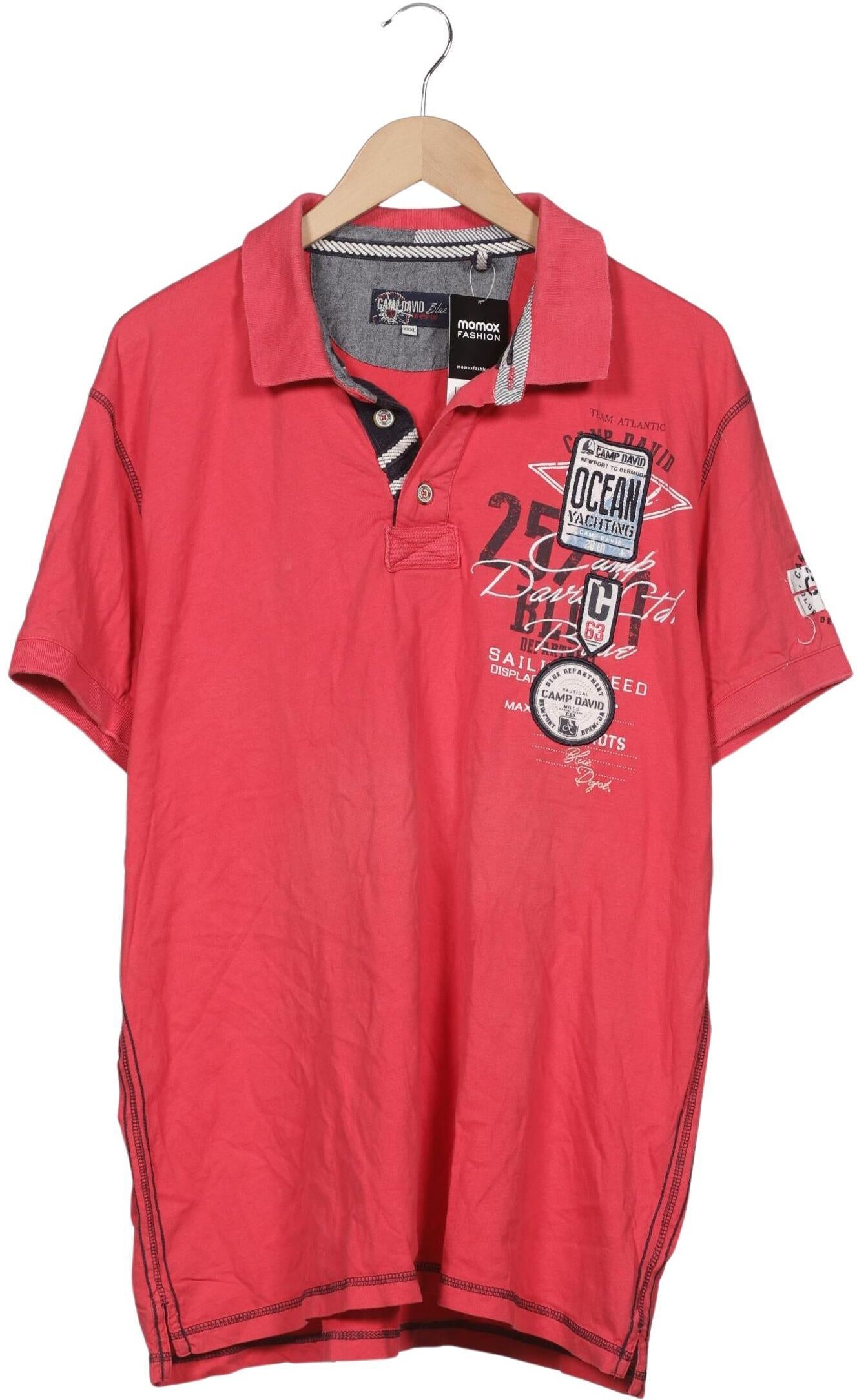Camp David Herren Poloshirt, Rot, Gr. 3Xl, Baumwolle - Second Hand