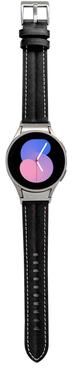 Everyday Crate Samsung Galaxy Watch 5 Genuine Leather Watch Band 40mm 44mm Grooved Replacement Strap black