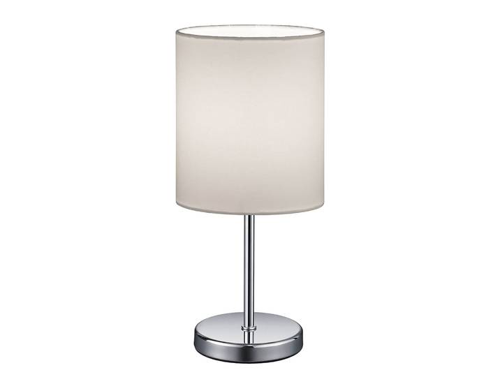 Tischleuchte Jerry Ø 13cm Silber/Weiß Webstoff E14