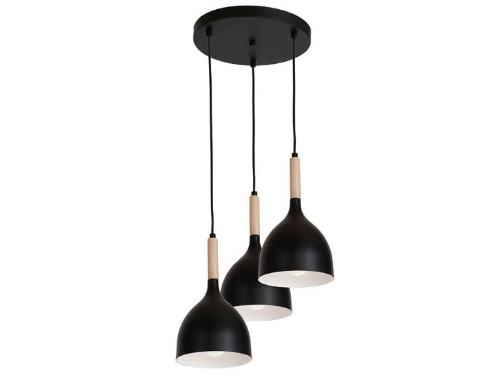 LUMINEX lampe Beleuchtung Hängelampe Noak schwarze/naturholz 3