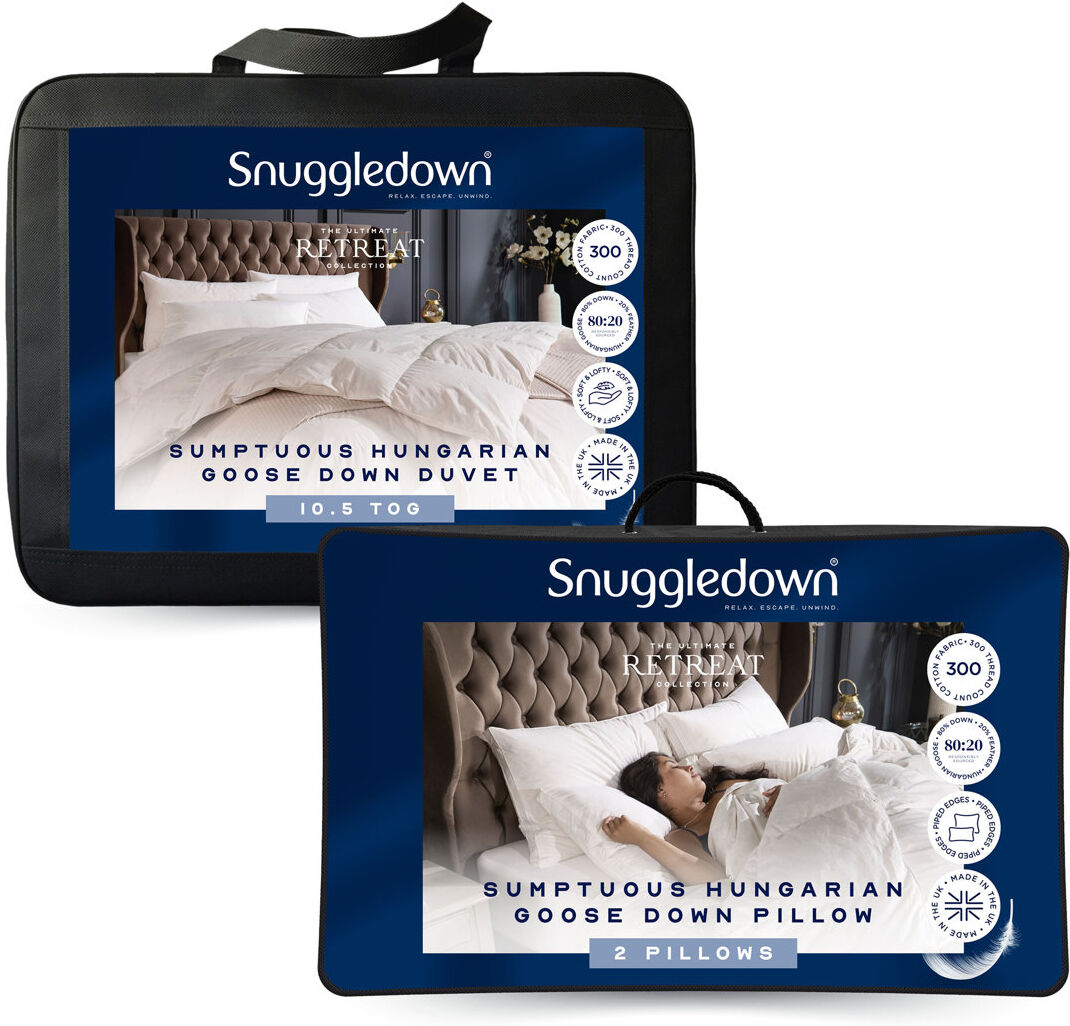 Retreat Snuggledown Sumptuous Goose Down Duvet 10.5 Tog All Year Round Premium Machine Washable White Double
