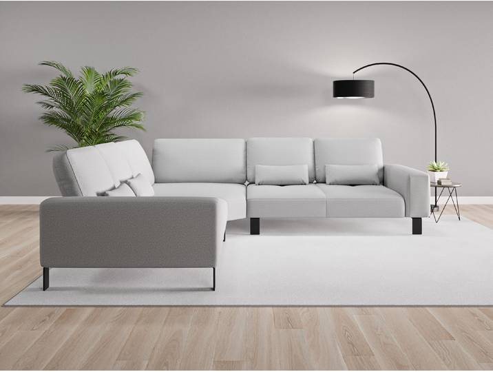 Ecksofa Tokio Nr. 2 - Grau (Lichtgrau) - Softwolle