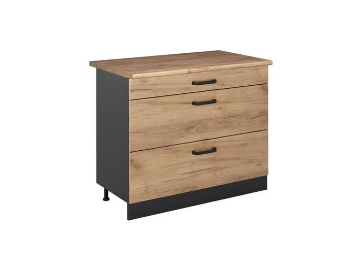 Meuble cuisine R-Line 100cm plan de travail Chêne doré Chêne doré/Anthracite Vicco 71557