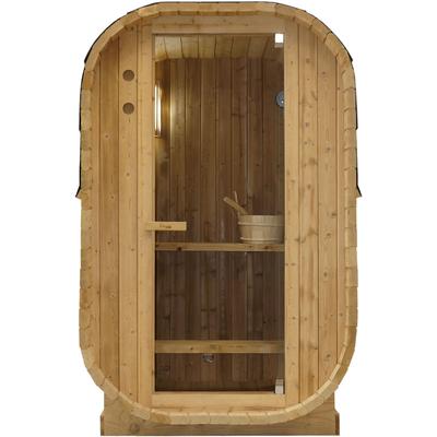 Fasssauna SANOTECHNIK "Außensauna LINDHOLM", braun (holz), Saunaofen, 3,6 kW, Saunen, inkl. Saunaofen und -steine