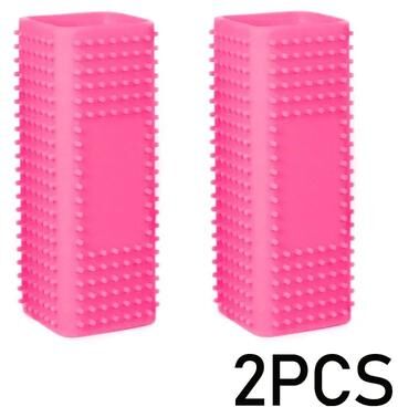 Inspire Select Pet Hair Removal Silicone Brush Hollow Rubber Fur Cleaner For Dogs, Cats, Car Seats, Furniture & Clothing 2pcs rose Rose