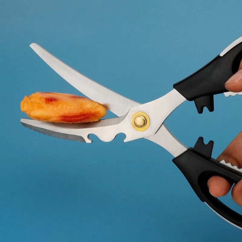 INF Multifunktionale Edelstahl BBQ Schere - Küchenschere für Fleisch, Hähnchen, Gemüse und mehr
