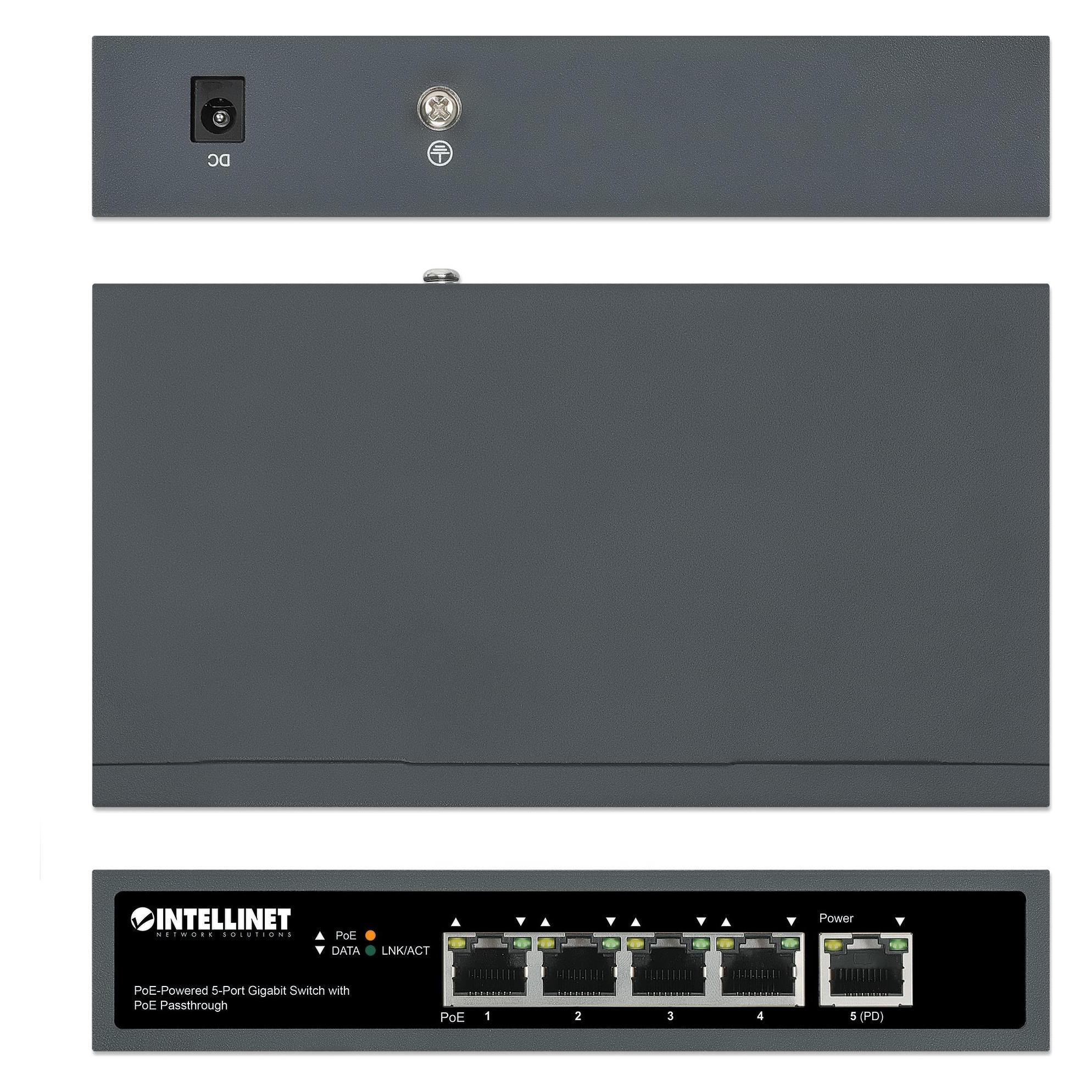 Intellinet PoE-Powered 5-Port-Gigabit-Switch mit PoE-Passthrough (5 Ports) (561808)
