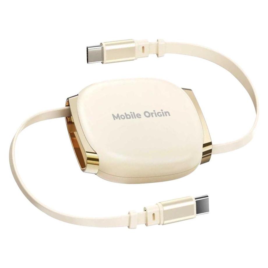 Mobile Origin 100W Retractable Cable Box USB-C to USB-C CB7 Beige (1 m, 100 W) (MO-CB7-BG)