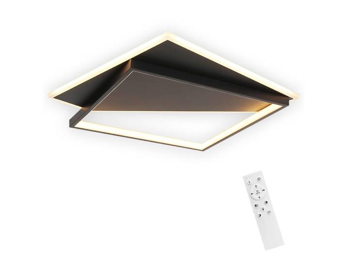 Plafonnier acrylique noir 48x48x5.5cm led 53w