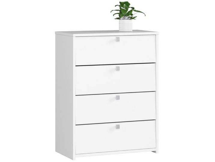 Meuble à chaussures AKORD RUBIN Blanc 66 cm 4 portes façade Blanche 4 étagères 66x36x85 cm