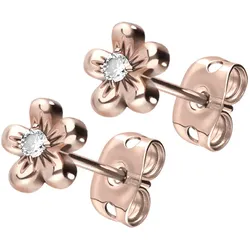 Chirurgenstahl Ohrstecker BLUME + KRISTALL