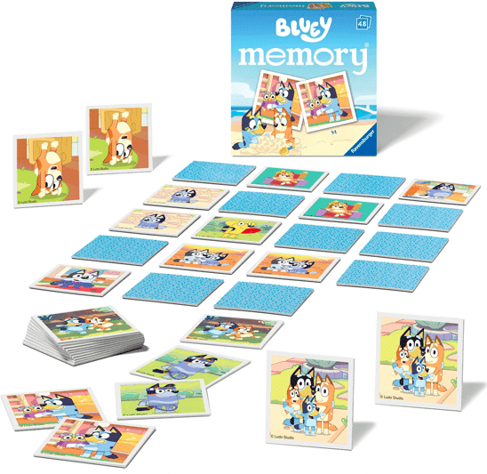 Bluey Mini Memory Game for Children 3+ with 48 Cards, Ages 3+, 2-6 Players by Ravensburger