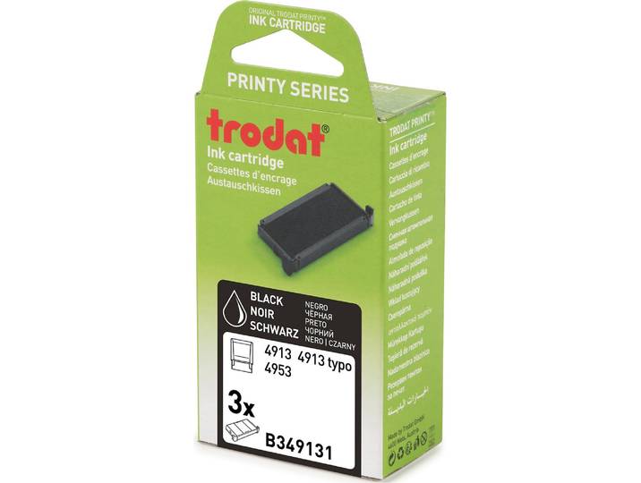 Cassette d'encrage Printy 6/4913 Trodat - Lot de 3 noire - - Bruneau