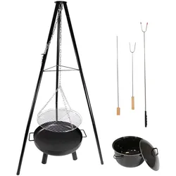 Lemodo Schwenkgrill mit Feuerschale, 52 cm großer Grillrost