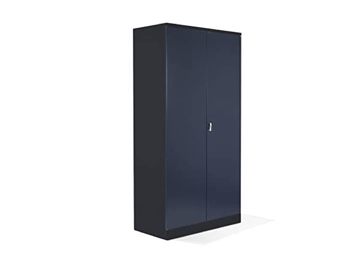 Schrank & Stuhl XXL Werkzeugschrank – Werkstattschrank/Stahlschrank mit 4 höhenverstellbaren, vollverzinkten Fachböden, 195x92x60, Schwarz/Anthrazit