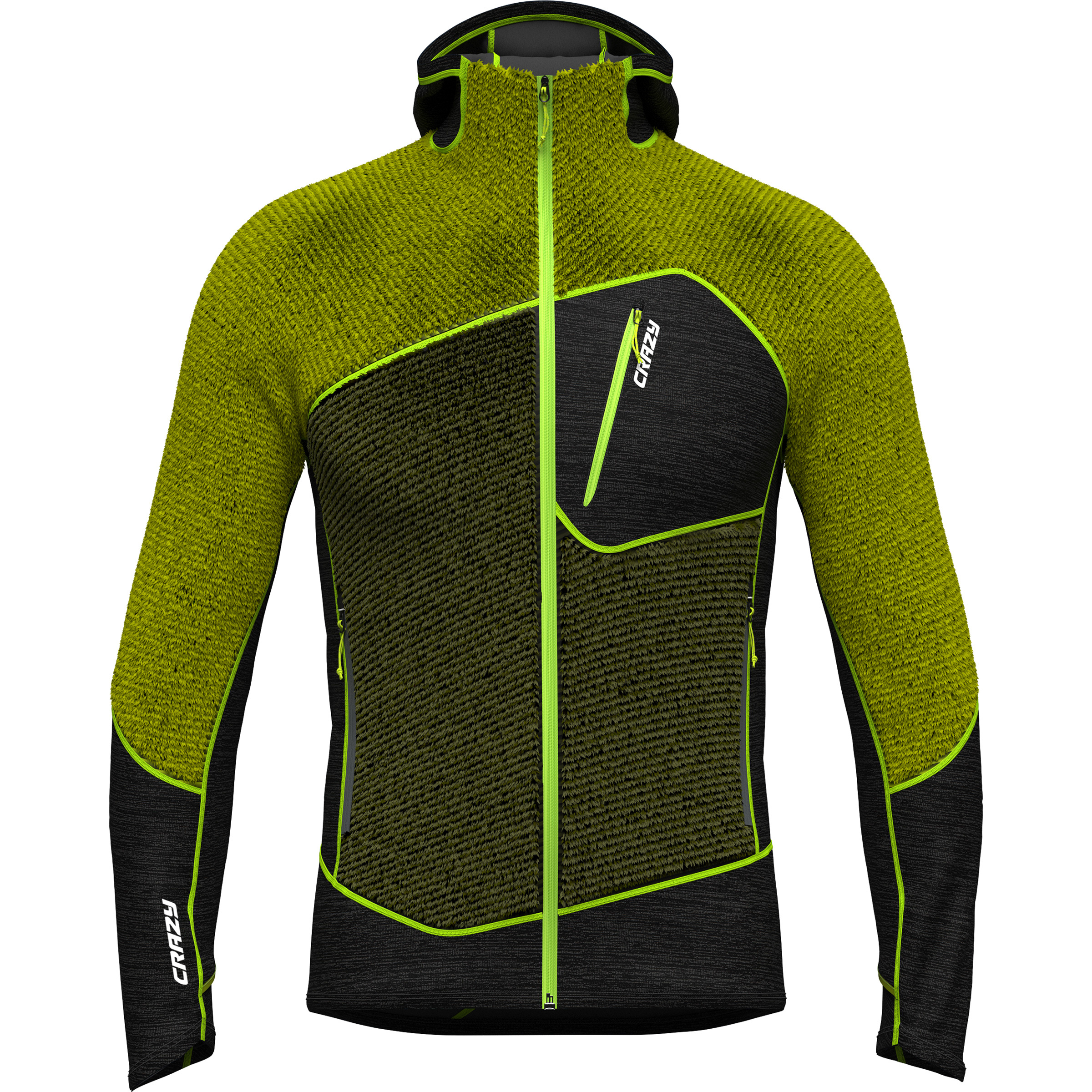 Crazy Zenith Herren Fleecejacke oliv Größe S Trekking Elastisch