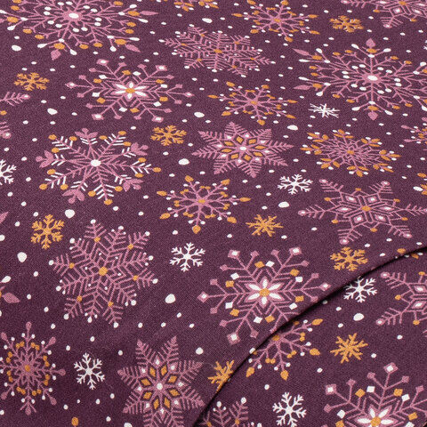 Baumwollstoff Kristalle "Mona", mauve/kupfer