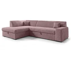ECKSOFA L Form Lucera Rosa 260/175/71 cm Links mit Schlaffunktion