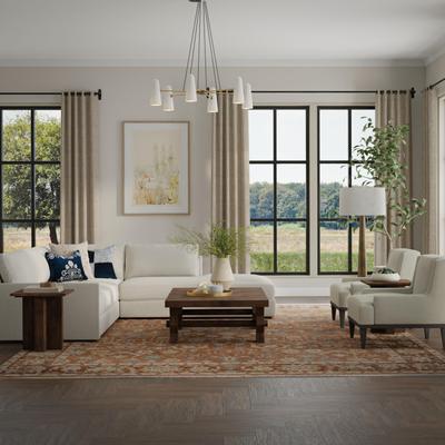 Alora Decor Traditional Hand-knotted Bordered Orange Rug
