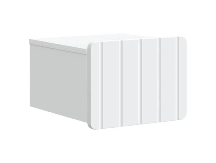KUPTYERFG Nachttisch Wandmontiert Weiß 33x34,5x24 cm Holzwerkstoff 1 STK Platzsparender Hängeschrank für Schlafzimmer und Wohnraum mit Schublade und Fach für geordnete Utensilien.