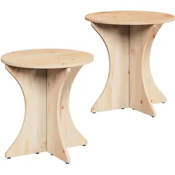 vidaXL Couchtisch 2 pcs Natur Massivholz Kiefer