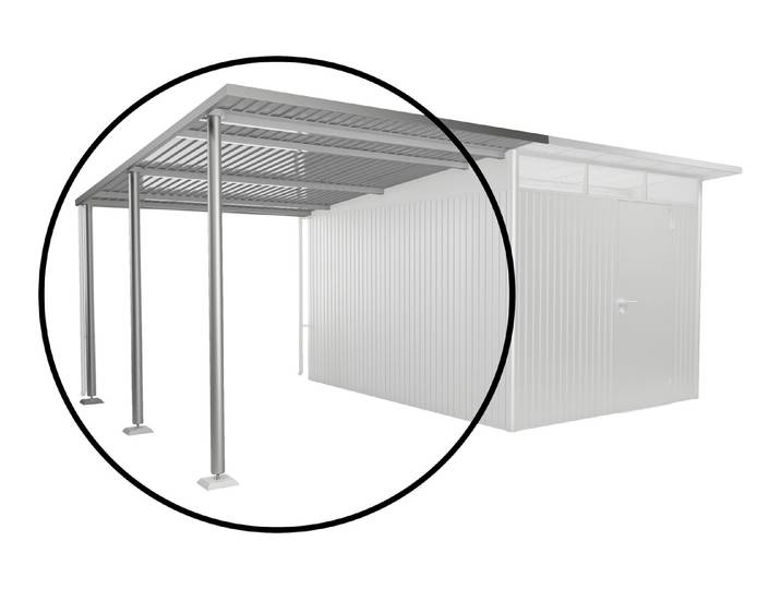 Biohort Seitendach L zu Gerätehaus AvantGarde A4/A8 Silber