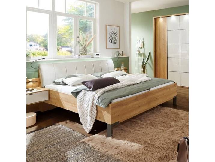 Bett Nuvira Komfort Eiche Dekor 200x220cm modern, höhenverstellbar