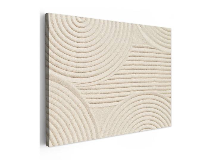 MuchoWow Leinwandbild - Muster - Abstrakt - Weiß - 80x60 - Malerei, Beige, Textil, Kiefer, Rechteckig, 80x60 cm, gerahmt, Bilder & Rahmen, Bilder, Wandbilder
