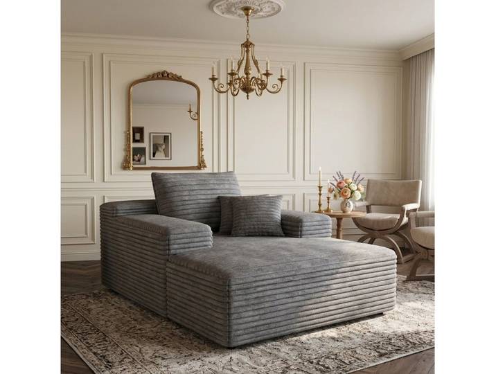 Soverkim Schlafsofa Bequemes Corduroy-Sofa mit tiefer Sitzfläche, Chaiselongue, Schwamm, 1 Teile, für Wohnzimmer, Schlafzimmer, Wohnung