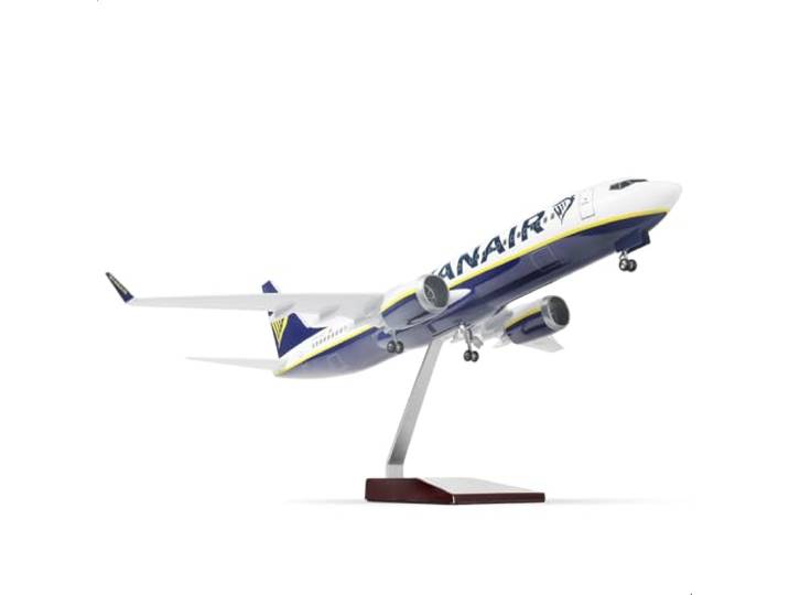QIYUMOKE 1:85 737 Flugzeugmodell Metall mit Ständer für Ryanair für Boeing 737, 120 cm, Sammlermodell, Schreibtischdekoration und Geschenk für Luftfahrtbegeisterte