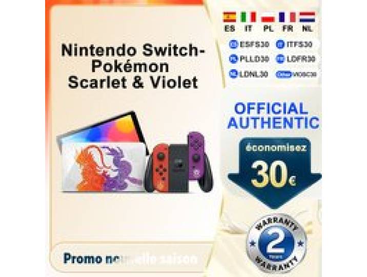 Nintendo Switch-console (OLED-model) Pokémon Karmesin & Purpur-editie 7-inch OLED-scherm Joy-Con-handgrepen GEEN spel inbegrepen