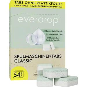 everdrop Spülmaschinentabs Classic, biologisch abbaubar, unverpackt, mikroplastikfrei, 54 Tabs