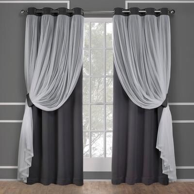 ATI Home Catarina Layered Curtain Panel Pair with grommet top