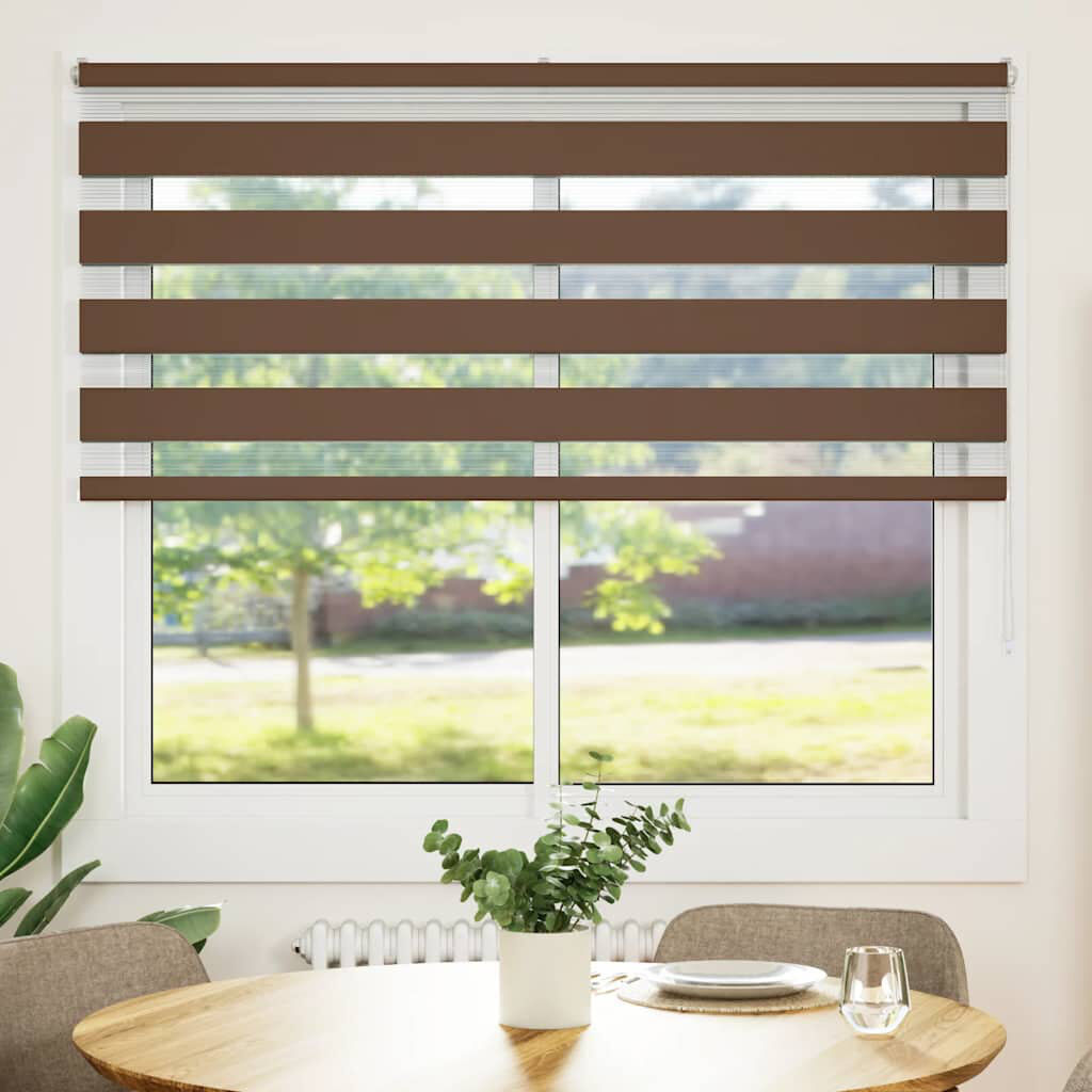 George Oliver Zebra Blind Polyester Brown 155cmW x 150cmL