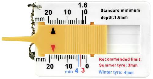 APA 31343 Reifenprofilmesser analog Messbereich Tiefe 0 - 20mm