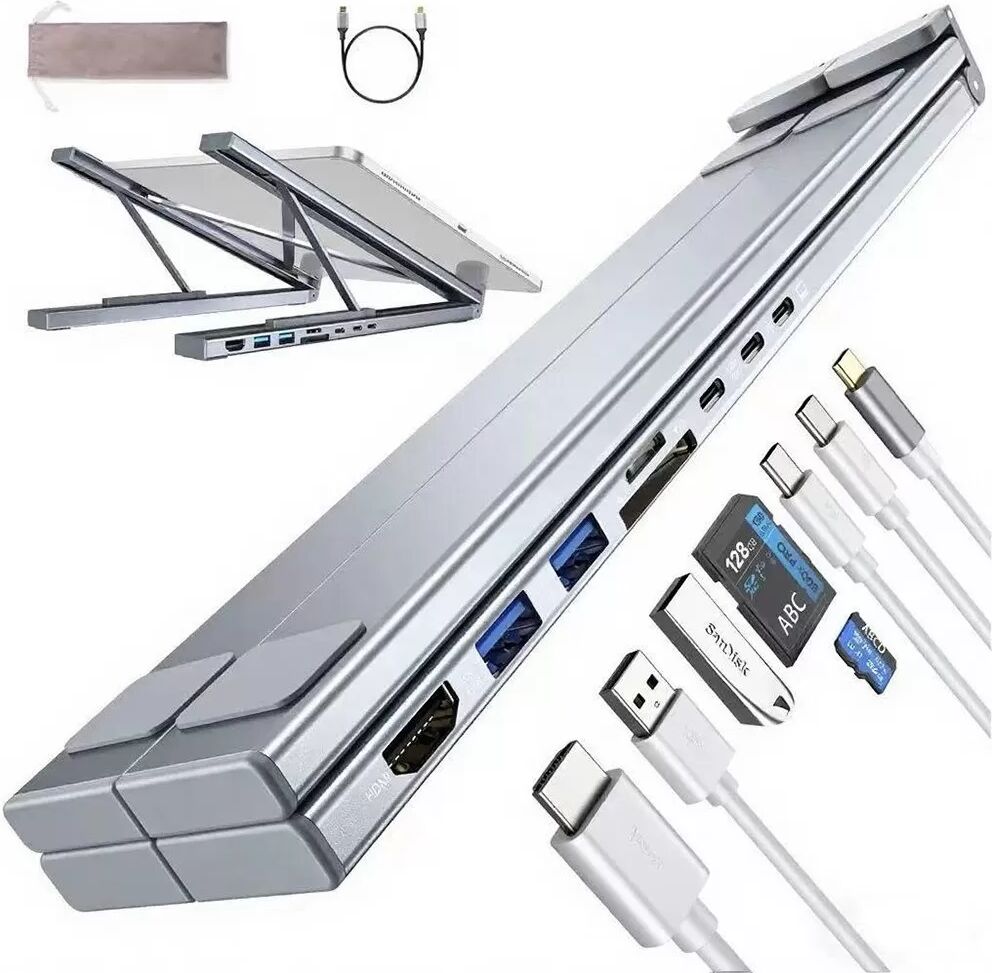 INF 7-in-1 USB-C Dockingstation Ständer - Erweitern Sie das Potenzial Ihres Laptops